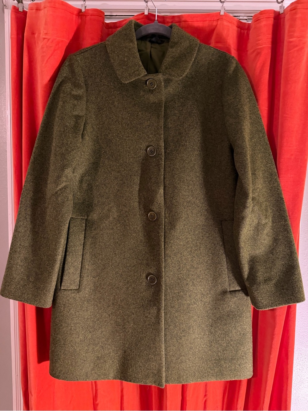 COS Classic Women's Olive Wool Blend Coat NWOT